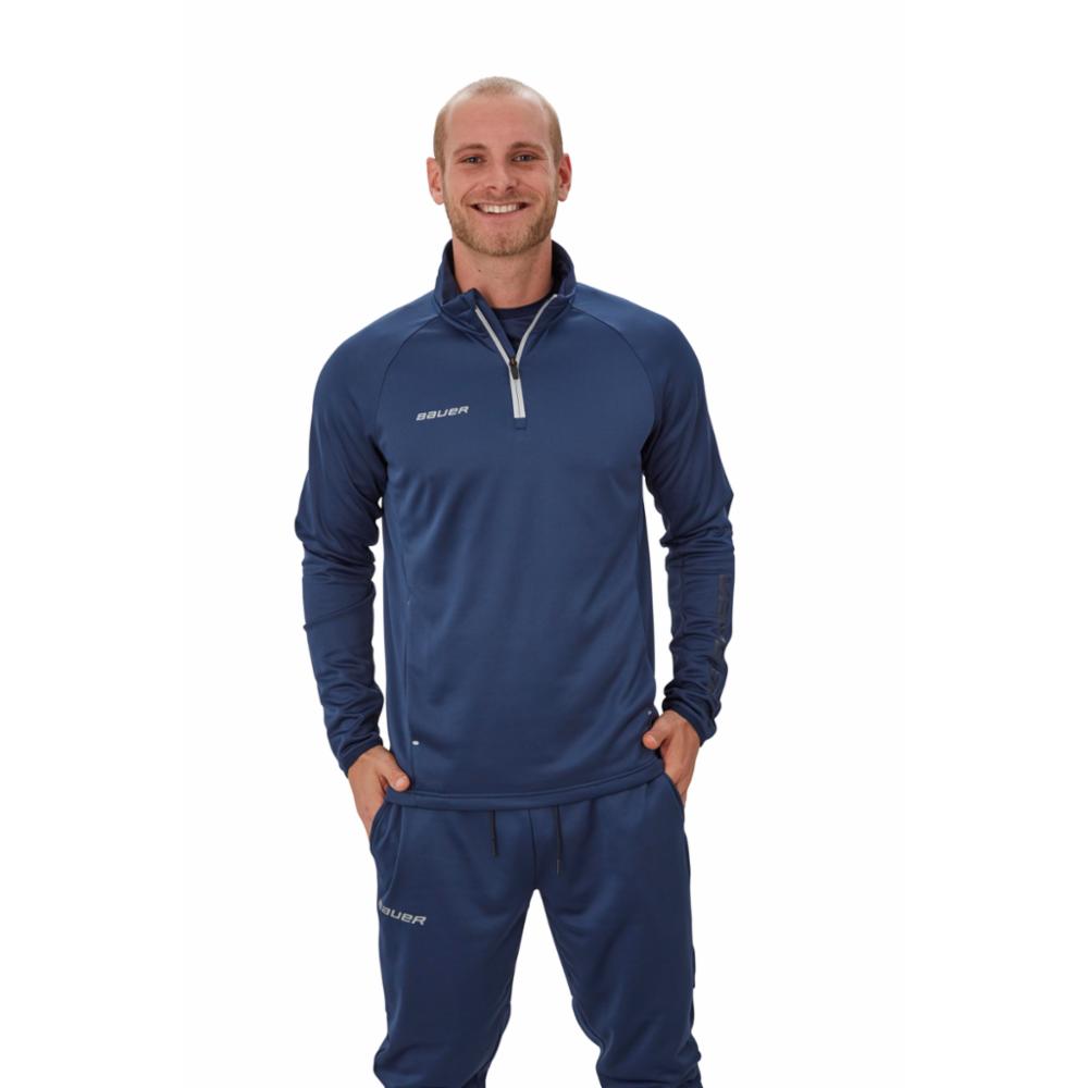 Bauer S20 Vapor Fleece 1/4 Zip SR Top, L, Navy